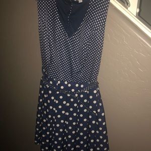 Navy with White Polka Dot dress